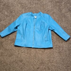Jessica London Blue Leather Jacket
